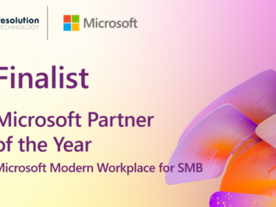Resolution Technology recognised as a finalist for 2022 Microsoft Modern Workplace for SMB Partner of the Year